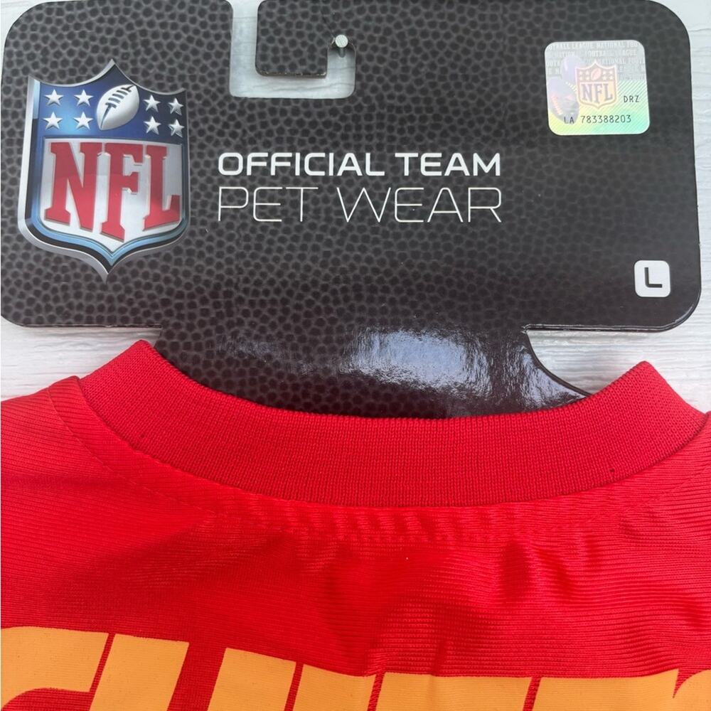 NWT Kansas City Chiefs NFL Red Pet Jersey with Chiefs Logo. NWT Size L - Picture 2 of 7